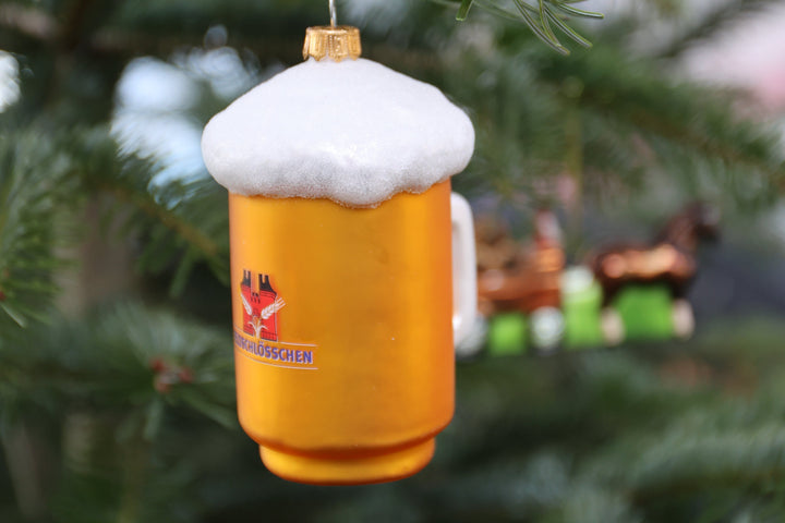 Feldschlösschen Weihnachtskugel 3er Set bestehend aus "Sechsspänner, Bierharasse und Bierglas"