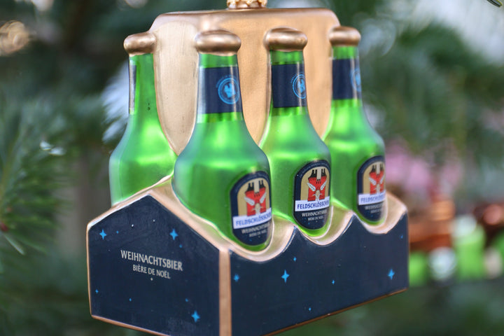 Feldschlösschen Weihnachtskugel 3er Set bestehend aus "Sechsspänner, Bierharasse und Bierglas"